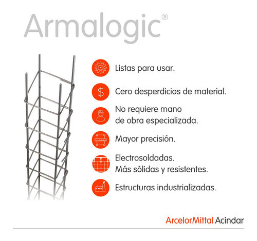 Columna Armada 10x10 Acindar Hierro De 8mm Estribos 5mm 3mts 1
