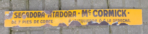 Cartel Chapa Esmaltada Mc Kormick Cosechadora 65 X 6 Cns 0
