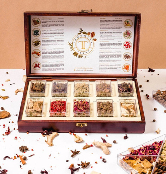 Estuche Mixologia Botánica Gin Indomita Terra X 10 Botanicos 1