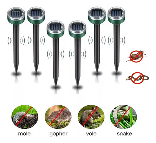 6 Peças De Repelente Ultrassônico Pombos Solares De Ratos Pa 0