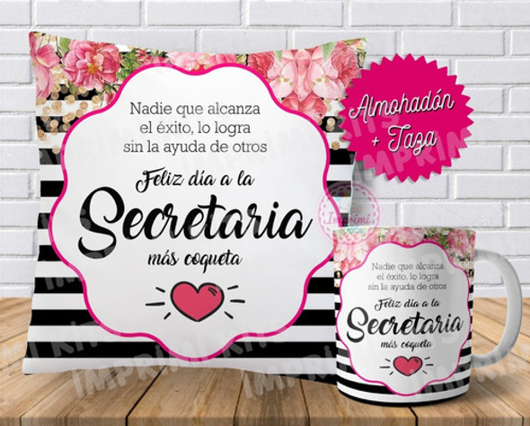 Plantillas Sublimar Almohadones Tazas Dia De La Secretaria 0