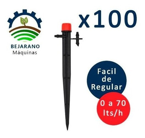 100 X Gotero Estaca Regulable 0 A 70 L/h San Isidro 1