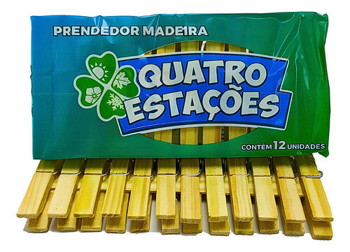 Kit Prendedores De Roupa Madeira Pequeno 1 Dúzia 0