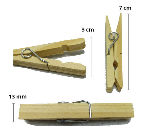 Kit Prendedores De Roupa Madeira Pequeno 1 Dúzia 1