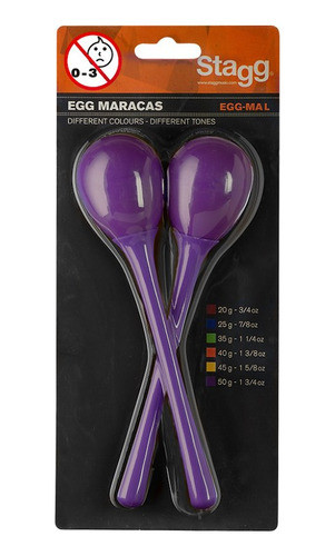 Huevos Maracas Mango Largo (par) Color Púrpura Shaker Stagg 1