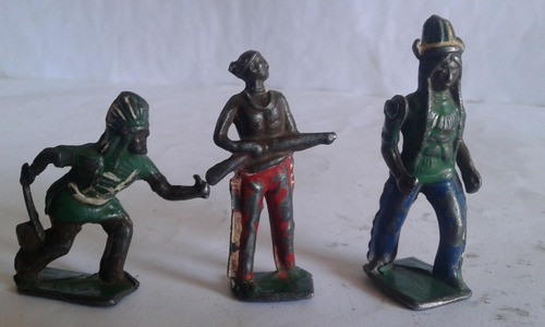 Indios De Plomo Antiguos Made In Argentina De Coleccion.//// 0