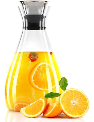 Jarra De Agua De Vidrio De 52 Onzas Con Tapa, 0