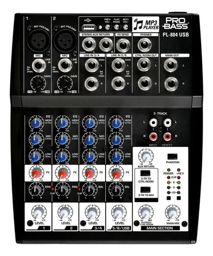 Consola Mezcladora Probass Pl 804 Usb La Plata 0