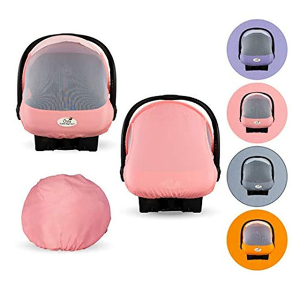 Summer Cozy Cover Sun & Bug Cover (pink Grapefruit) - La Cub 0 Summer Cozy Cover Sun & Bug Cover (pink Grapefruit) - La Cub 0