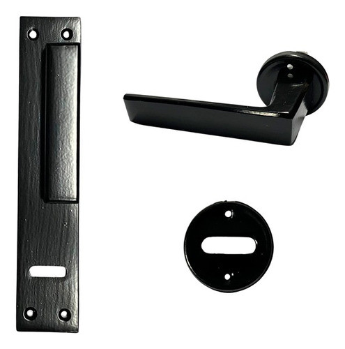 Combo Manijon + Manija Picaporte Aluminio Negro Rialpa 0
