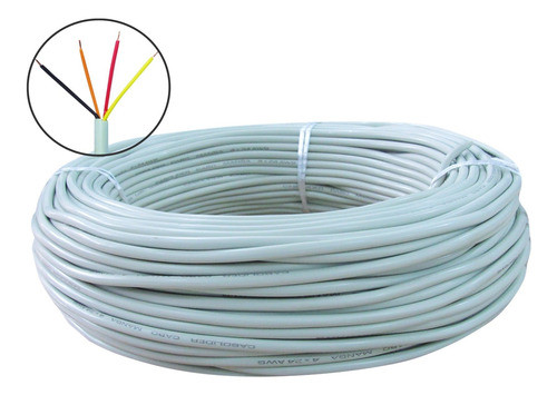 40 Mts - Cabo Manga 4 Vias P/ Refletores De Piscina Rgb 4x24 0