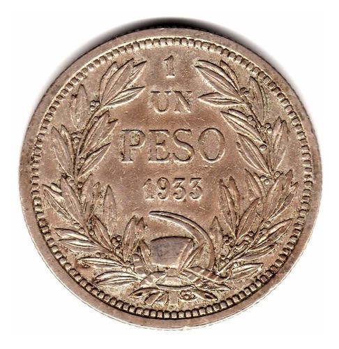Moneda Chile 1 Peso 1933 Km#176.1 0