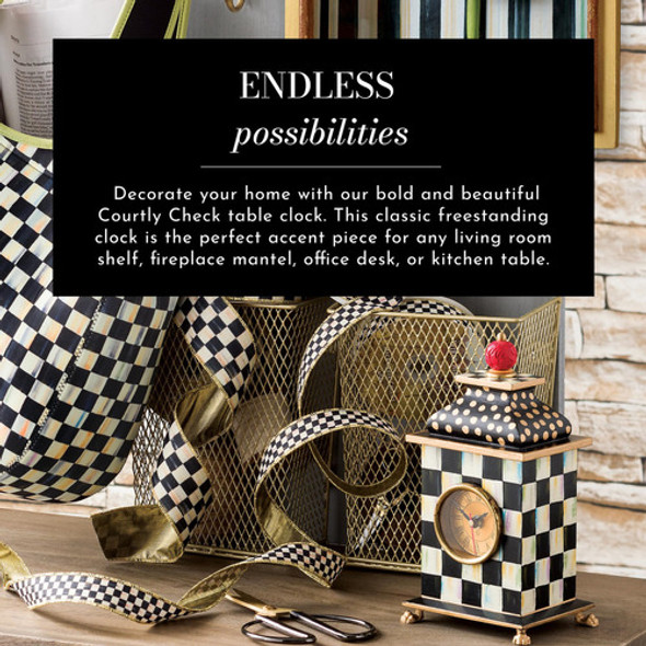 Mackenzie-childs Reloj De Escritorio Courtly Check, Reloj De 1
