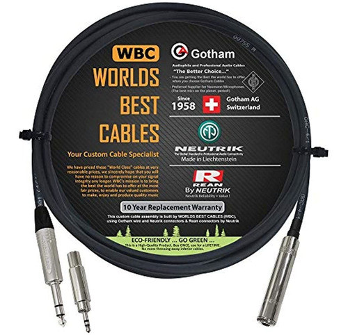 6 Pies - Gotham Gac-4/1 Cable De Extensión De Auriculares Es 0