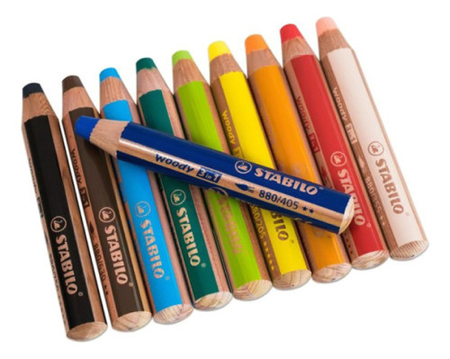 1 Lápiz Stabilo Woody 3 En 1 Acuarelable A Base De Agua 0