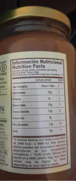 Dulce De Leche Libre De Gluten Con Stevia (x 450g) 1