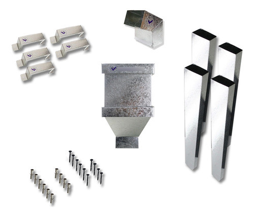 Combo Kit Bajada P/ Techo Desague Pluvial Galvanizado 5 Mts 0