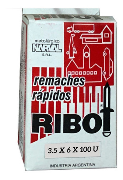 Remache Pop Aluminio 3,5 X 6 Mm  Caja X 100 Unidades Ribot 0