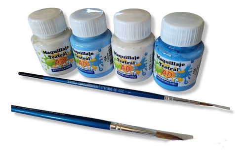 Maquillaje Argentina Mundial Set 4 Potes + 2 Pinceles 1