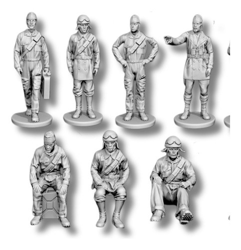 Tanquistas Italiano, Escala 1/16 (12cm), Color Blanco 0