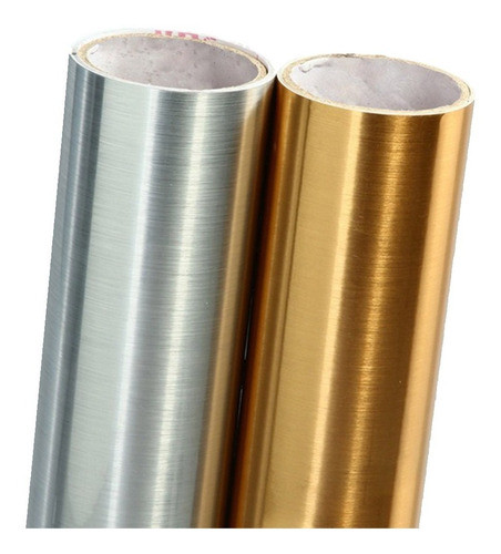 Vinilo Cepillado Oro / Plata 61 Cm X 6m Mccal 1