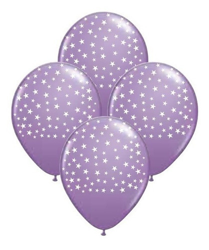 Globos Estrellitas Lila 50 Unid De 12 Pulgadas Chirimbolos 0