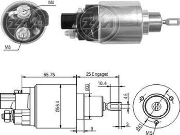 Solenoide Tipo Bosch Toyota Corolla 1.8/2.0 Diesel 0