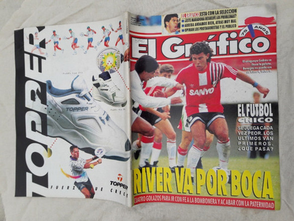 Revista El Gráfico Nº 3890 Año 1994 River 4 Velez 0 Maradona 1