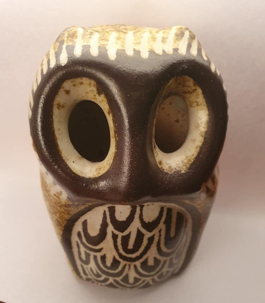 Escultura Buho De Gres Esmaltado Firmado Ricardo Nowinski 1