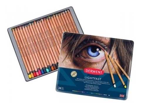 Lápis De Cor Permantente Lightfast 24 Cores Estojo Lata 0