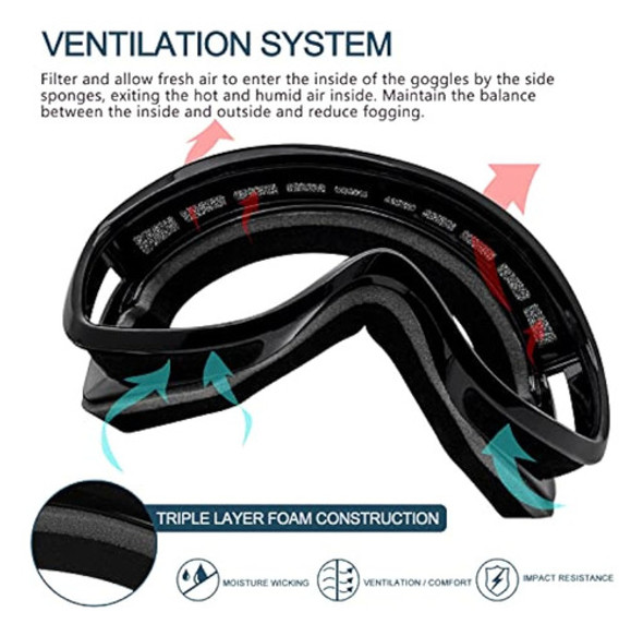 Sposune Otg  Gafas Para Ski O Snowboarding Con 1 Sposune Otg  Gafas Para Ski O Snowboarding Con 1