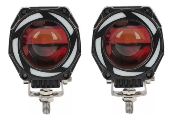 Kit Faros Led Lupa Proyector Ojo De Angel Aro Multicolor X 2 0