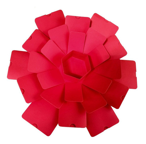 Caja Explosiva Cumpleaños Aniversario Amigo Hex Rojo Med Ent 0