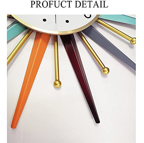 Gigu Modern Wall Clock Starburst Ball Clock Colorful Midcent 1