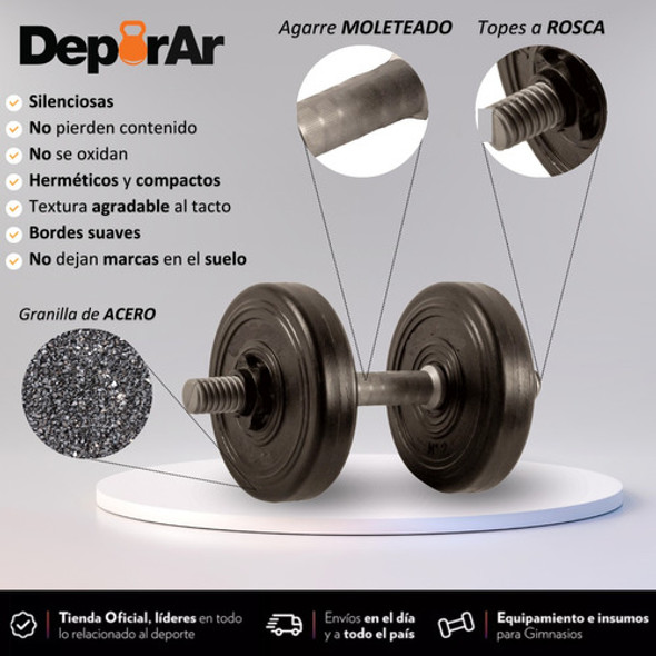 Kit Barra 24 Kg Discos + Mancuernas + Pesa Rusa + Colchoneta 1