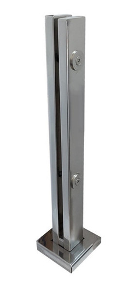 Colunas Torre Em Inox 40cm 2 Furos Guarda Corpo - Kit 06 Pç 0
