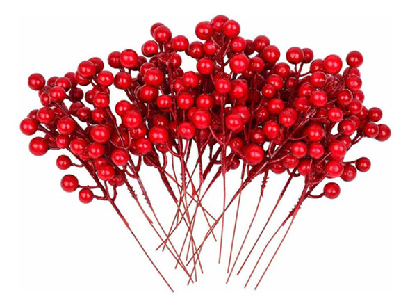 Artiflr 30 Tallos De Bayas Rojas De Navidad, Pas Artificiale 0