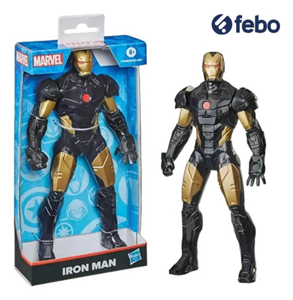 Figura De Acción Marvel 24 Cm Iron Man Negro Hasbro Febo 1