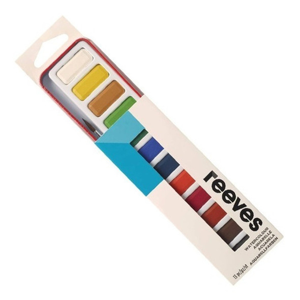 Acuarelas Profesionales Reeves Lata X12 Pastillas + 1 Pincel 0