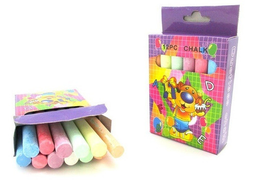 Tizas Color Caja X 12 Escuela Dibujo Infantil Oferta 0