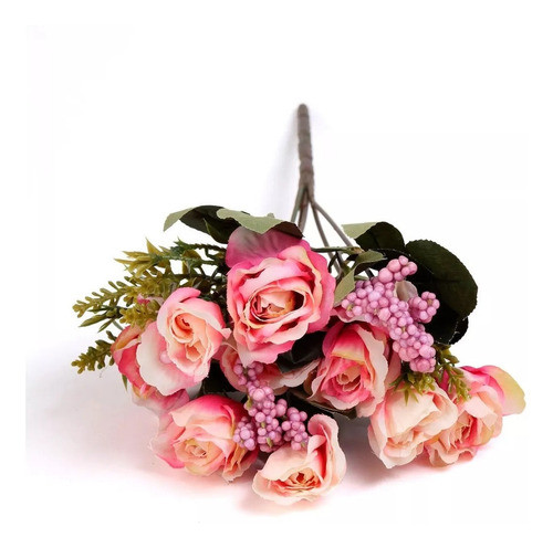 Ramo De Rosas Artificiales Modelo 35 Cm Ramillete Flores 0