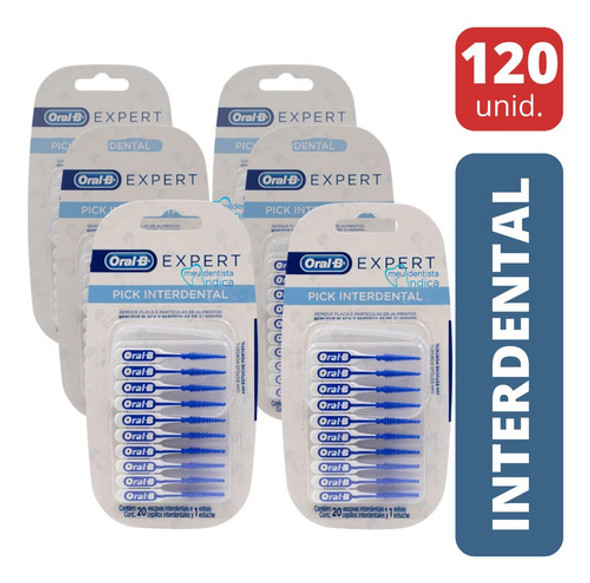 Interdental Oral B Pick Expert - 120 Unidades ( 6 Cartelas) 0