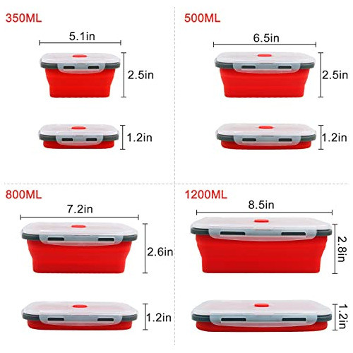 Contenedores Plegables Almacenamiento Alimentos 4 Cuencos Pl 1