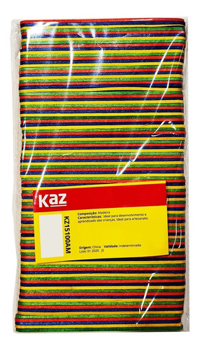 1 Pacote C/ 100 Palitos De Sorvete Colorido Ponta Redonda 1