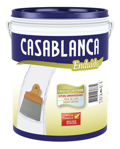 Enduido Interior Casablanca 4 Lt Facil De Lijar 0