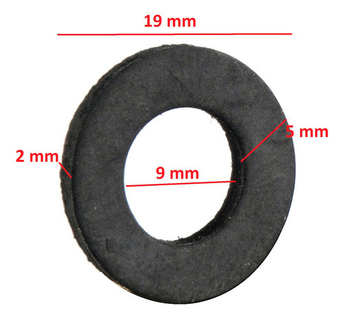 Arandela De Goma Para Flexible De Agua De 1/2 Pack X100 Unid 1