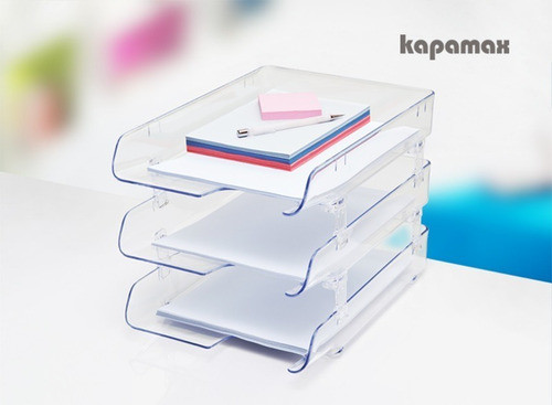 Bandeja Portapapeles Acrílico  X 3 Pisos Casa Bak 0