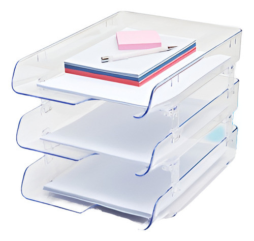 Bandeja Portapapeles Acrílico  X 3 Pisos Casa Bak 0