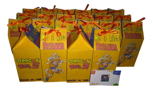 Cajita Cumpleaños Golosinera Milkbox Dragon Ball Z X 10 Unid 1