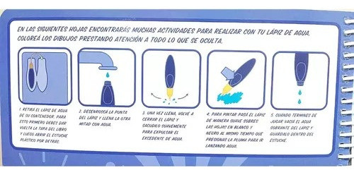 Agua Wow! Frozen Librito Para Pintar C/lápiz Mágico 1